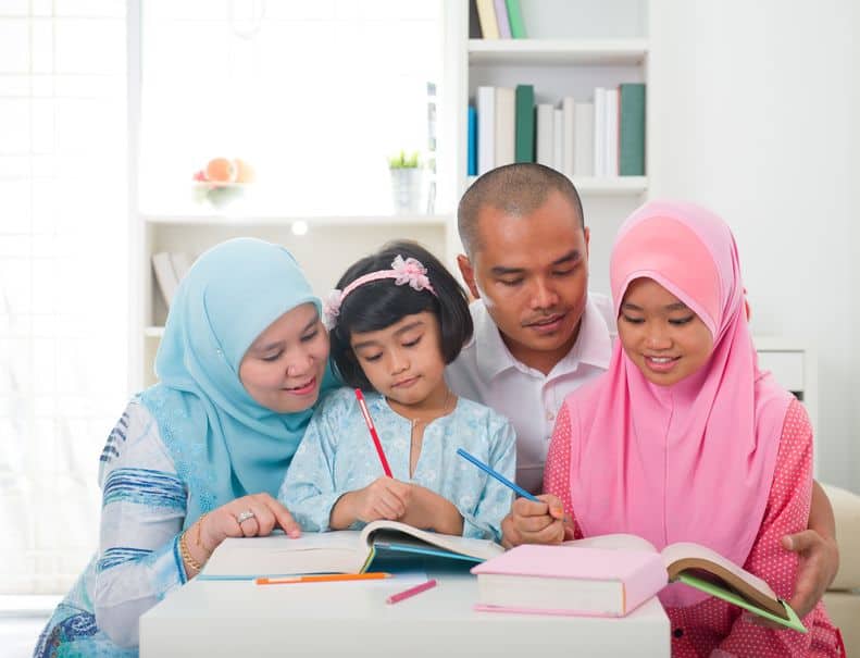 20434362 - Malay Family Learning Together With Lifestyle Background 