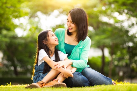 39649460 - happy young mother with her daughter at park
