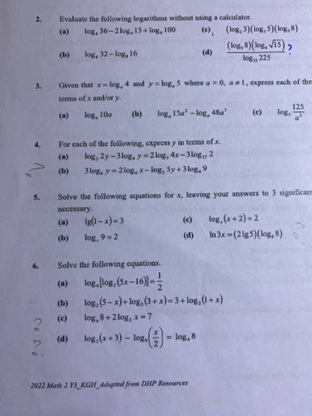 Solved Evaluate without using calcular.to (3 1) logg, 3